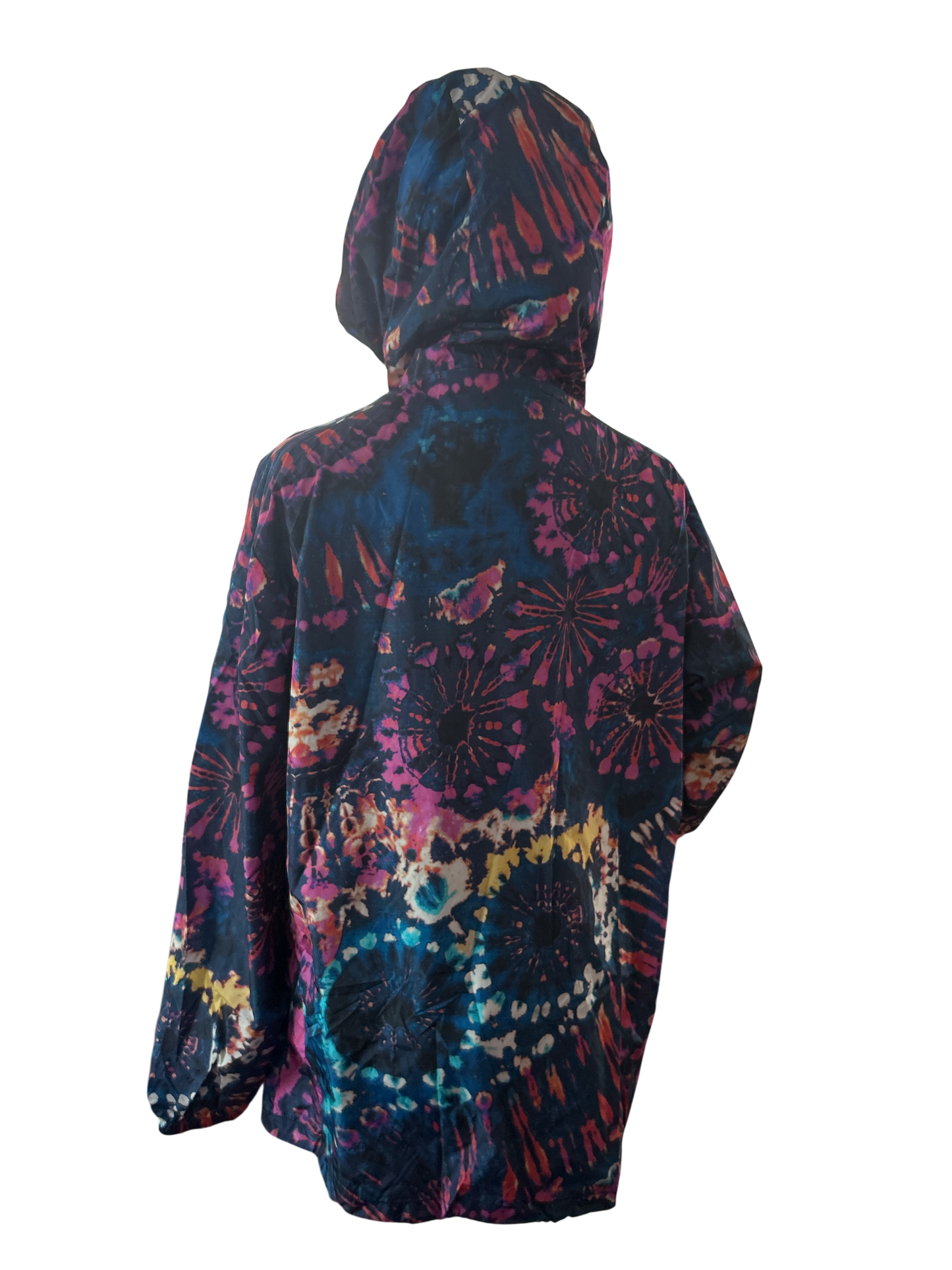 NEW WITH TAGS. MENS DSQUARED2. TIE-DYE WIND JACKET UK SIZE, LARGE. ZIP CLOSURE. BLUE HUE.