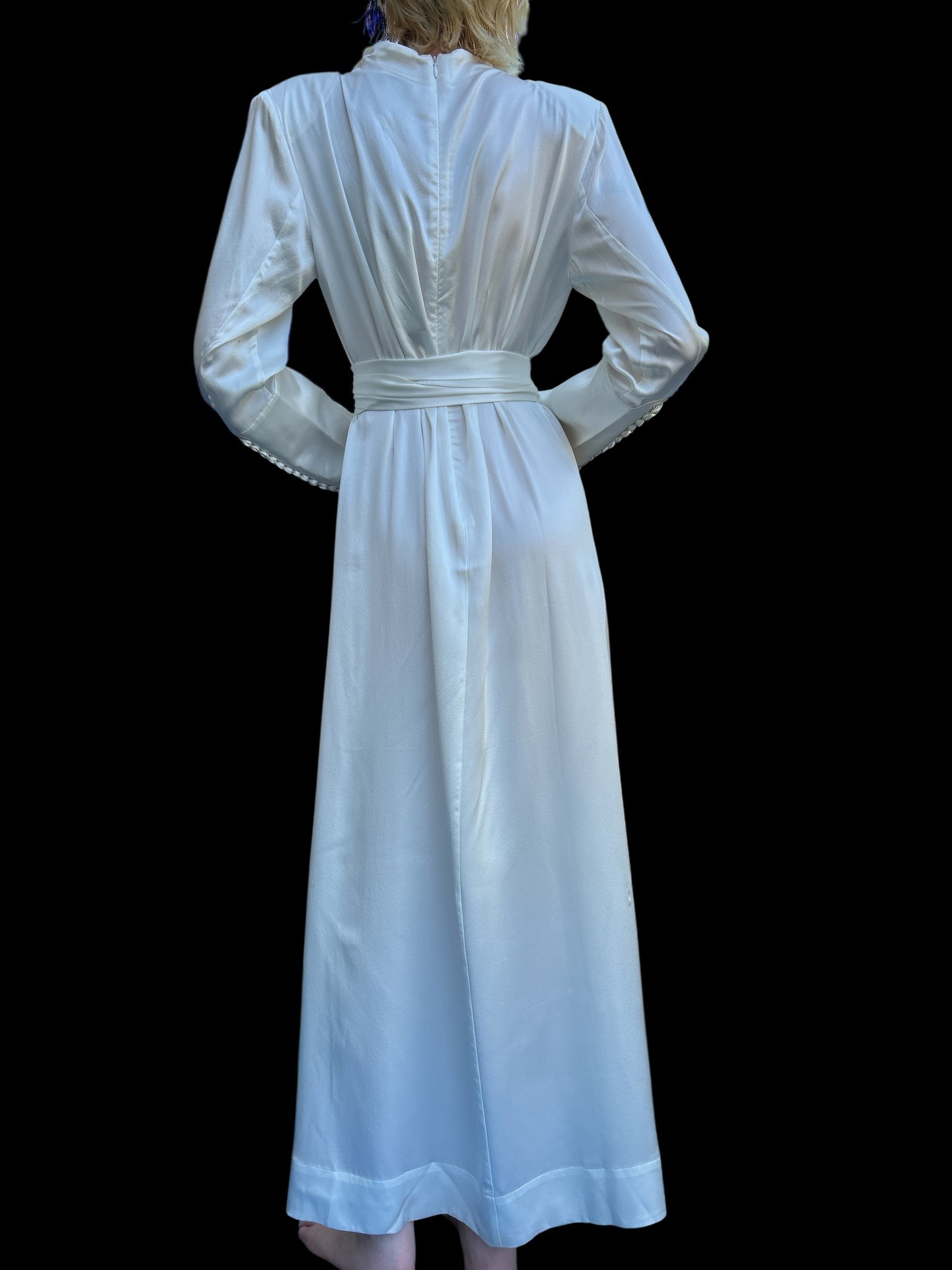 ENVELOPE 1976. TOSCANA BELTED SILK-CHARMEUSE MIDI DRESS. NEW WITH TAGS. EU 40 UK 12