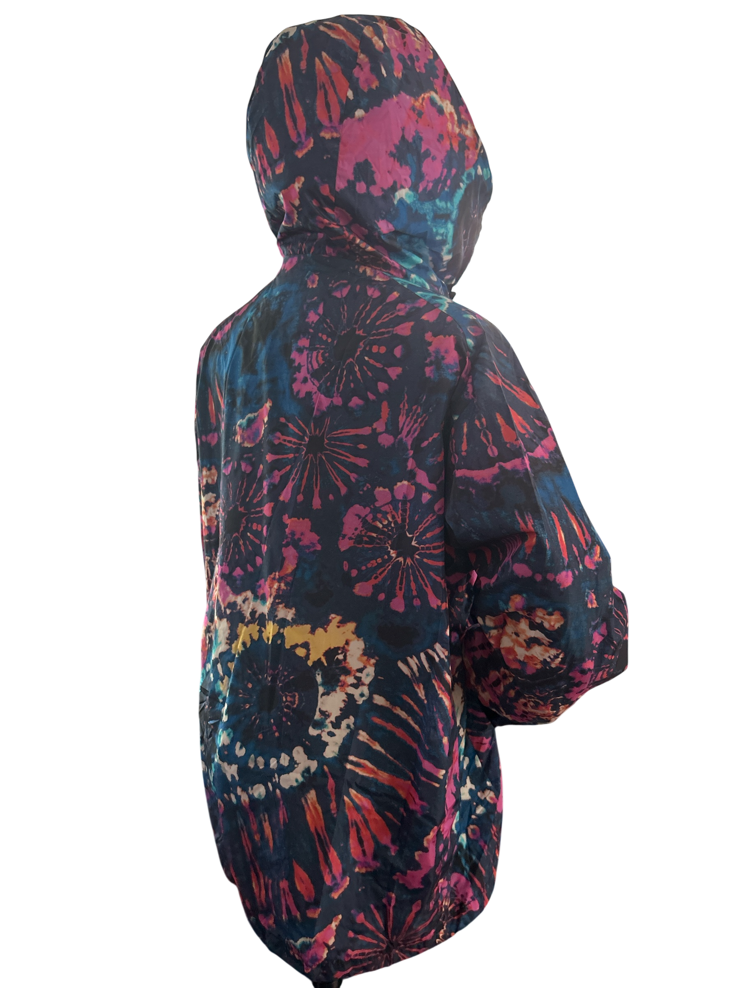NEW WITH TAGS. MENS DSQUARED2. TIE-DYE WIND JACKET UK SIZE, LARGE. ZIP CLOSURE. BLUE HUE.