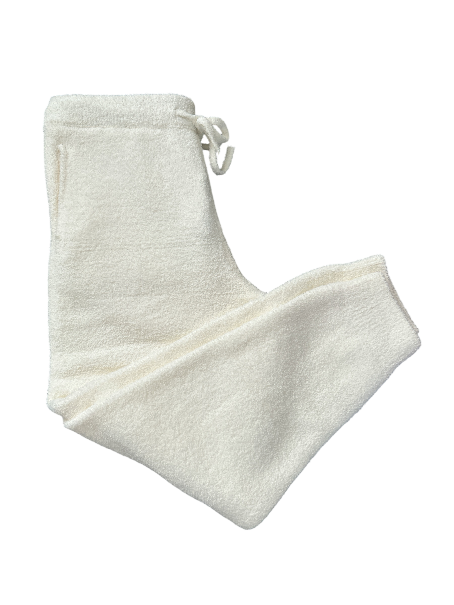 BEARFOOT DREAMS JOGGER BOTTOMS IN SUPER SOFT, FLUFFY, THICK, WARM WHITE. UK SIZE: LARGE NEW WITH TAGS.