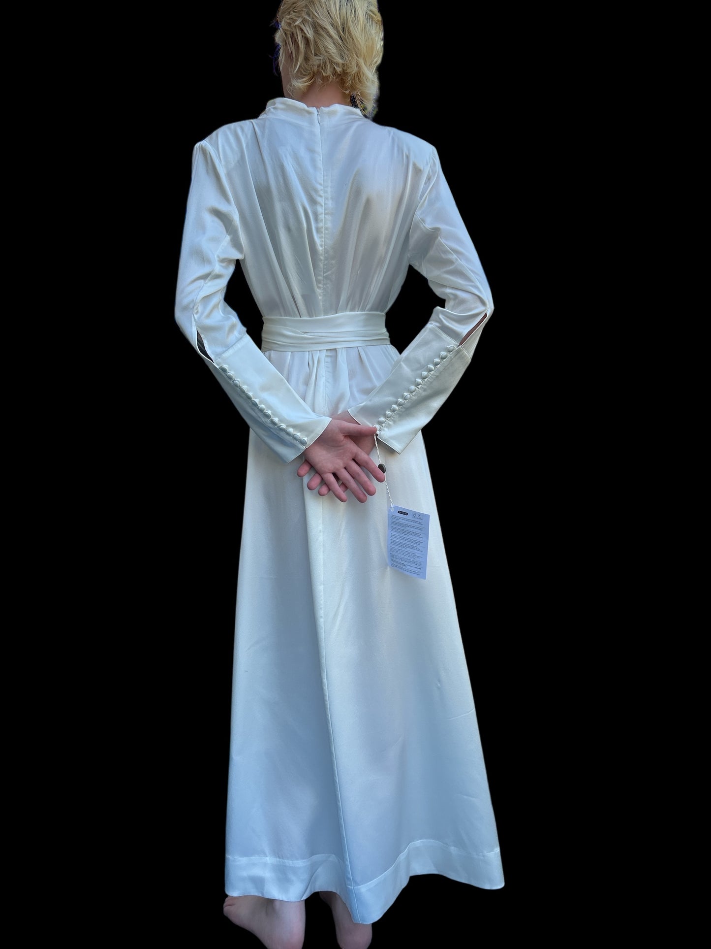 ENVELOPE 1976. TOSCANA BELTED SILK-CHARMEUSE MIDI DRESS. NEW WITH TAGS. EU 40 UK 12