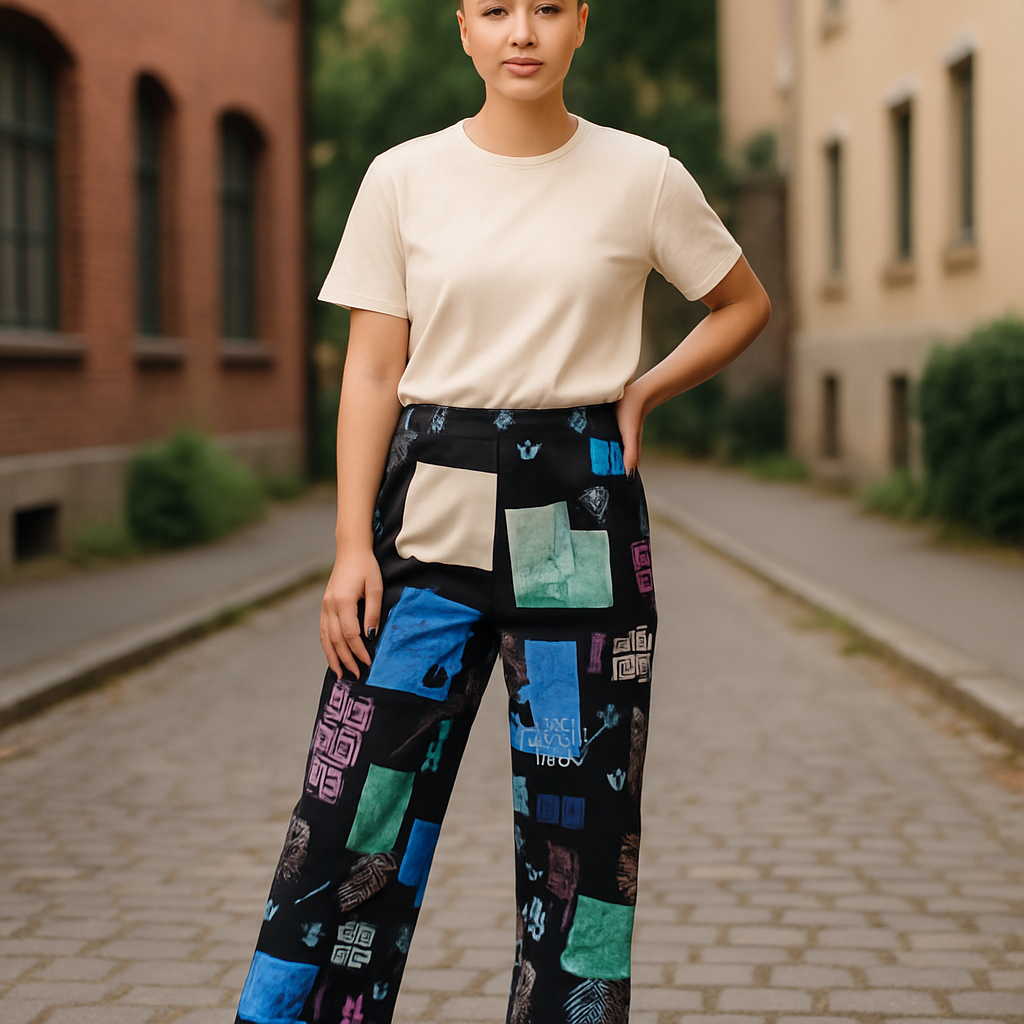 NEW WITH TAGS. Retrograde Stunning Blue & Black UK Small Trousers. Current mood, Life without Internet!