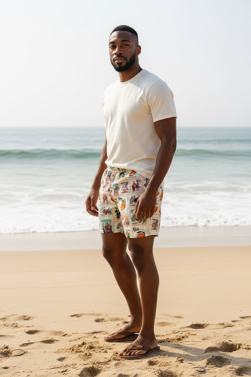 CHESTUDIOS ESTAMPILLAS PRINTED SWIM SHORTS IN SIZE MEDIUM RRP:£145!