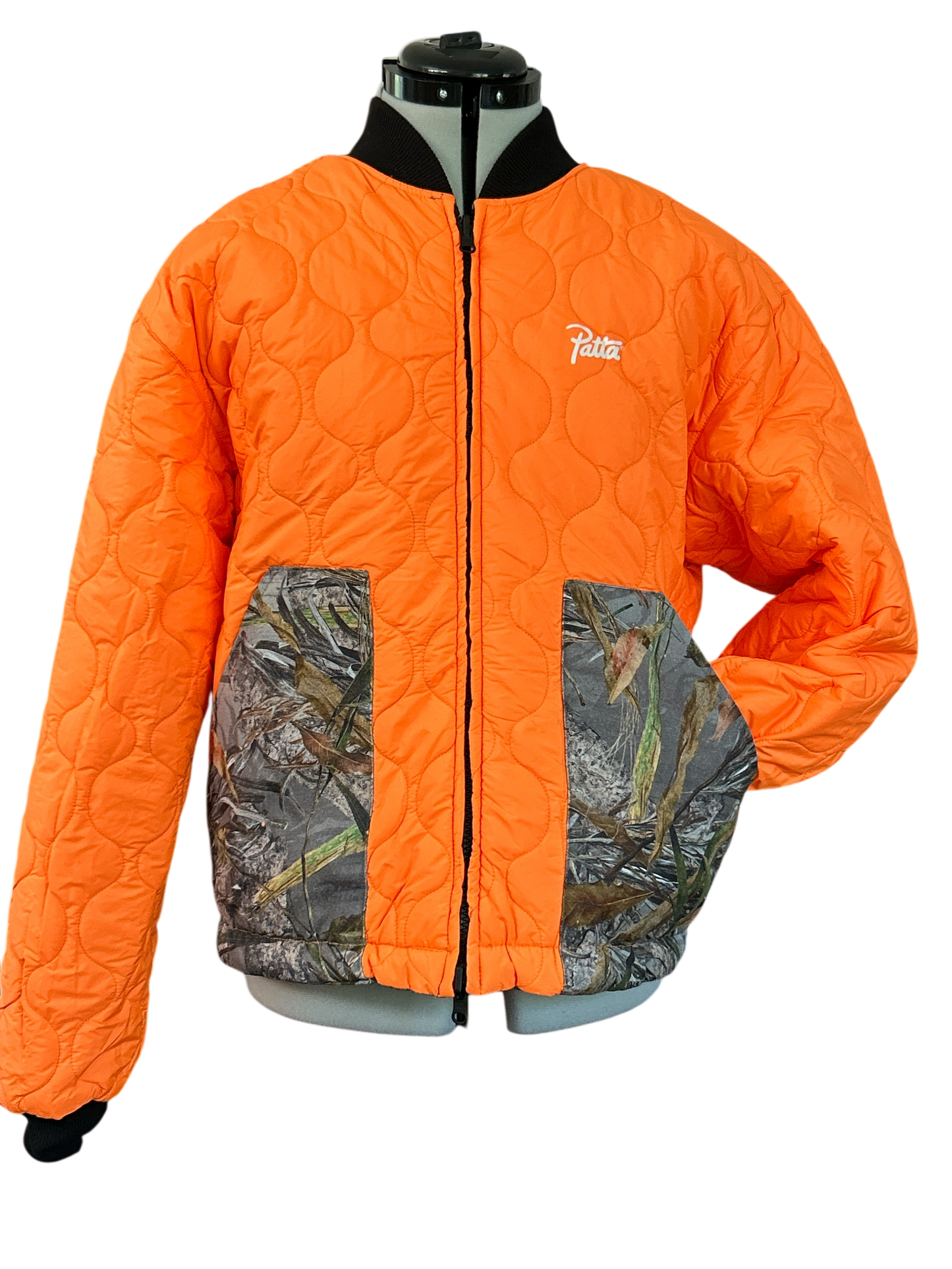 MENS REVERSIBLE PATTA BOMBER JACKET NATURE/ORANGE SIZE SMALL NEW WITH TAGS.
