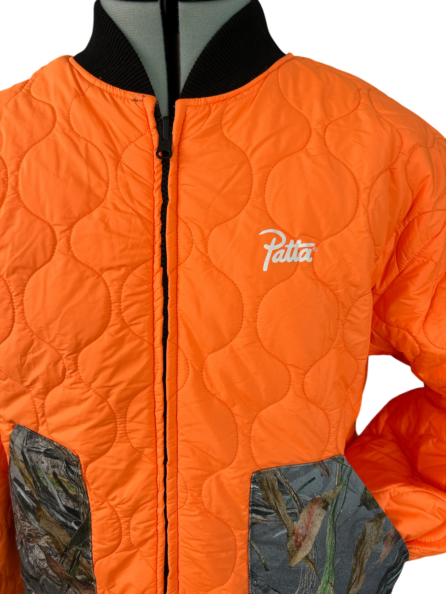 MENS REVERSIBLE PATTA BOMBER JACKET NATURE/ORANGE SIZE SMALL NEW WITH TAGS.