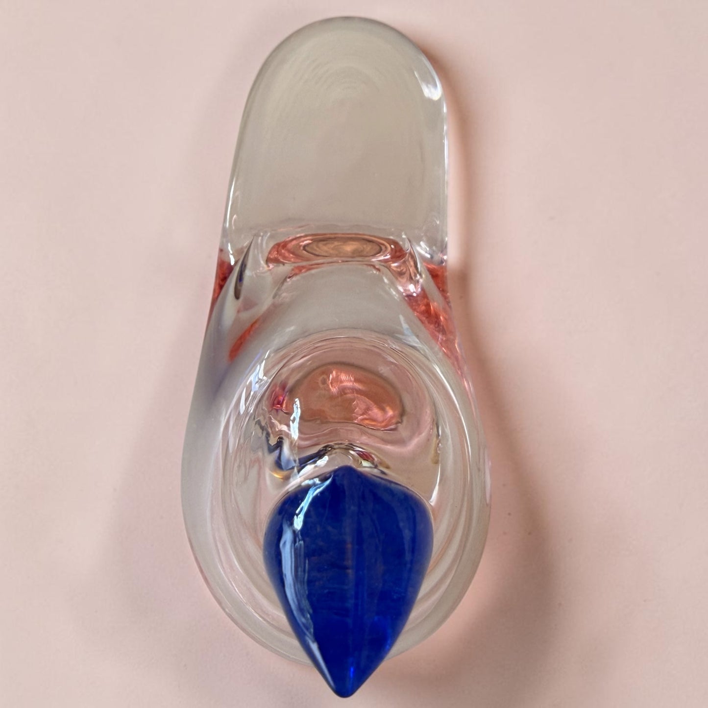 TOIKKLA OIVA TOIKKA 1972 BIRDS (IITTALA) PINK & BLUE UNIQUE DESIGNED GLASS BIRDS