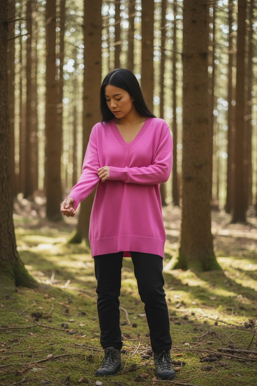 WOMANS "C A S H" PURPLE V NECK PURPLE JUMPER SIZE LARGE NEW RRP: £315!