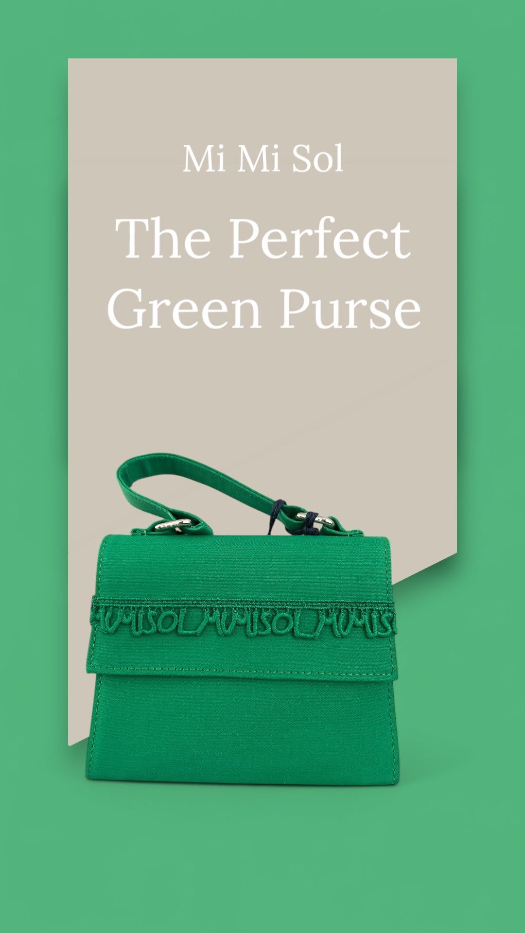 CHILDS MI MI SOL MINI GREEN HANDBAG NEW TAGGED DUST BAG 20 X 16 X 4.5CM.