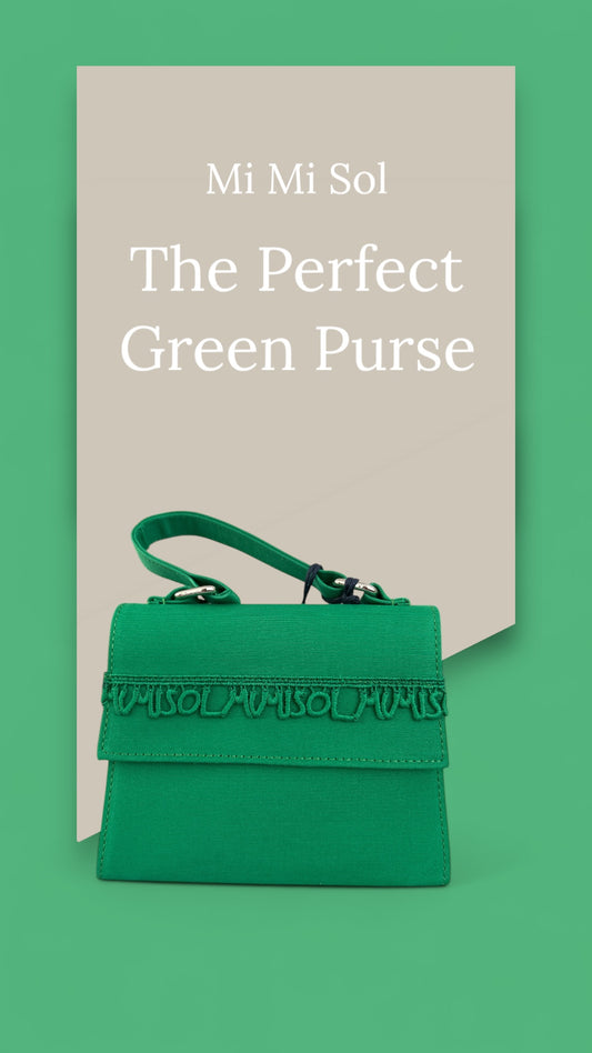 CHILDS MI MI SOL MINI GREEN HANDBAG NEW TAGGED DUST BAG 20 X 16 X 4.5CM.