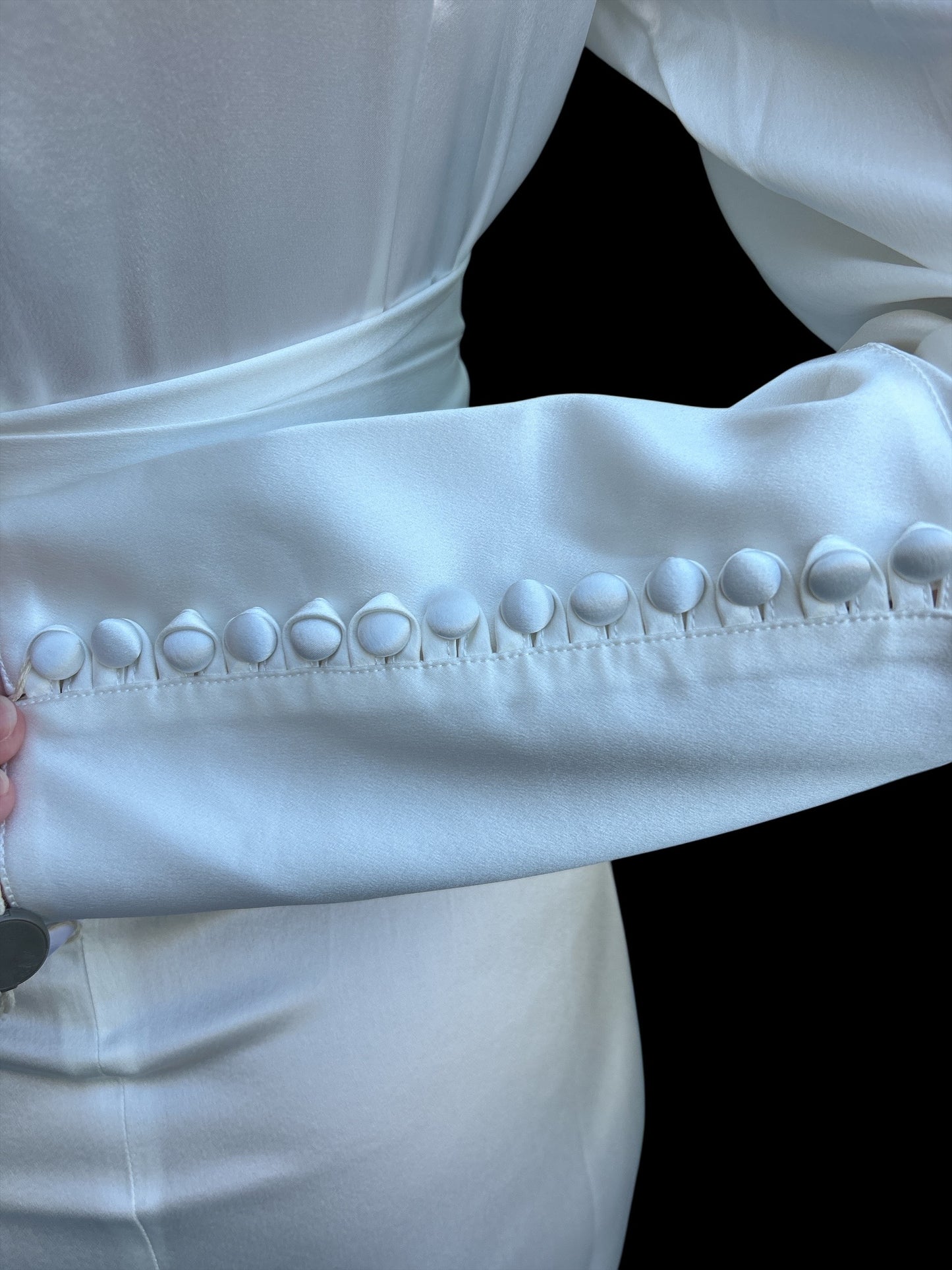 ENVELOPE 1976. TOSCANA BELTED SILK-CHARMEUSE MIDI DRESS. NEW WITH TAGS. EU 40 UK 12