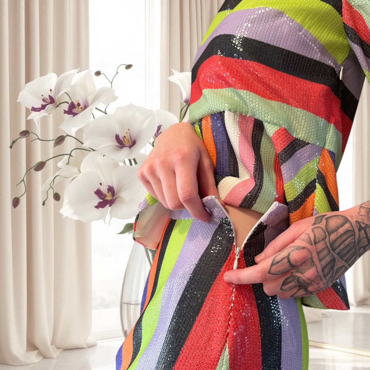 WOMENS OLIVIA RUBIN MULTICOLOURED TOP & SKIRT IN SIZE 6/8 UK. NEW & TAGGED