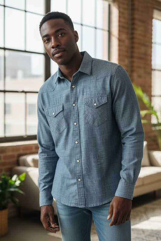 MENS "ELEVENTY TEXAS" BLUE DENIM SHIRT NEW WITH TAGS SIZE 48 EU UK LARGE