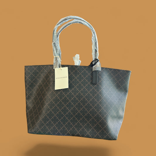 By Malene Birger Abigail Printed Tote Bag Dark Chocolate NEW TAGGED.