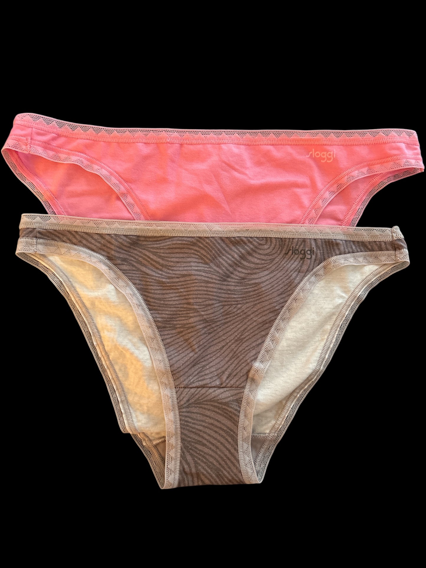 SLOGGI MINIS ORGANIC COTTON NEW BOXED IN MEDIUM SIZE. PINK & OATMEAL COLOUR RRP:£35.00 MID-RISE.