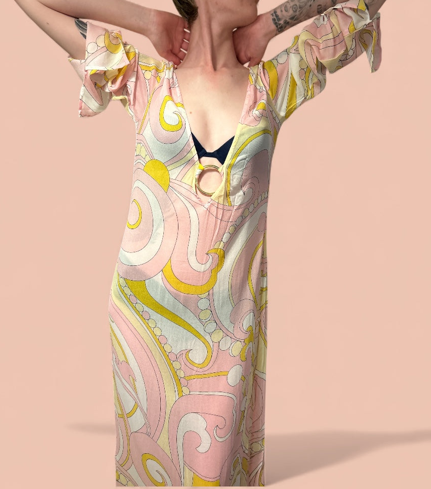 NEW WITH TAGS CIN CIN CIRQUE PRINT TOTEM MAXI DRESS IN SMALL. RRP:$270!