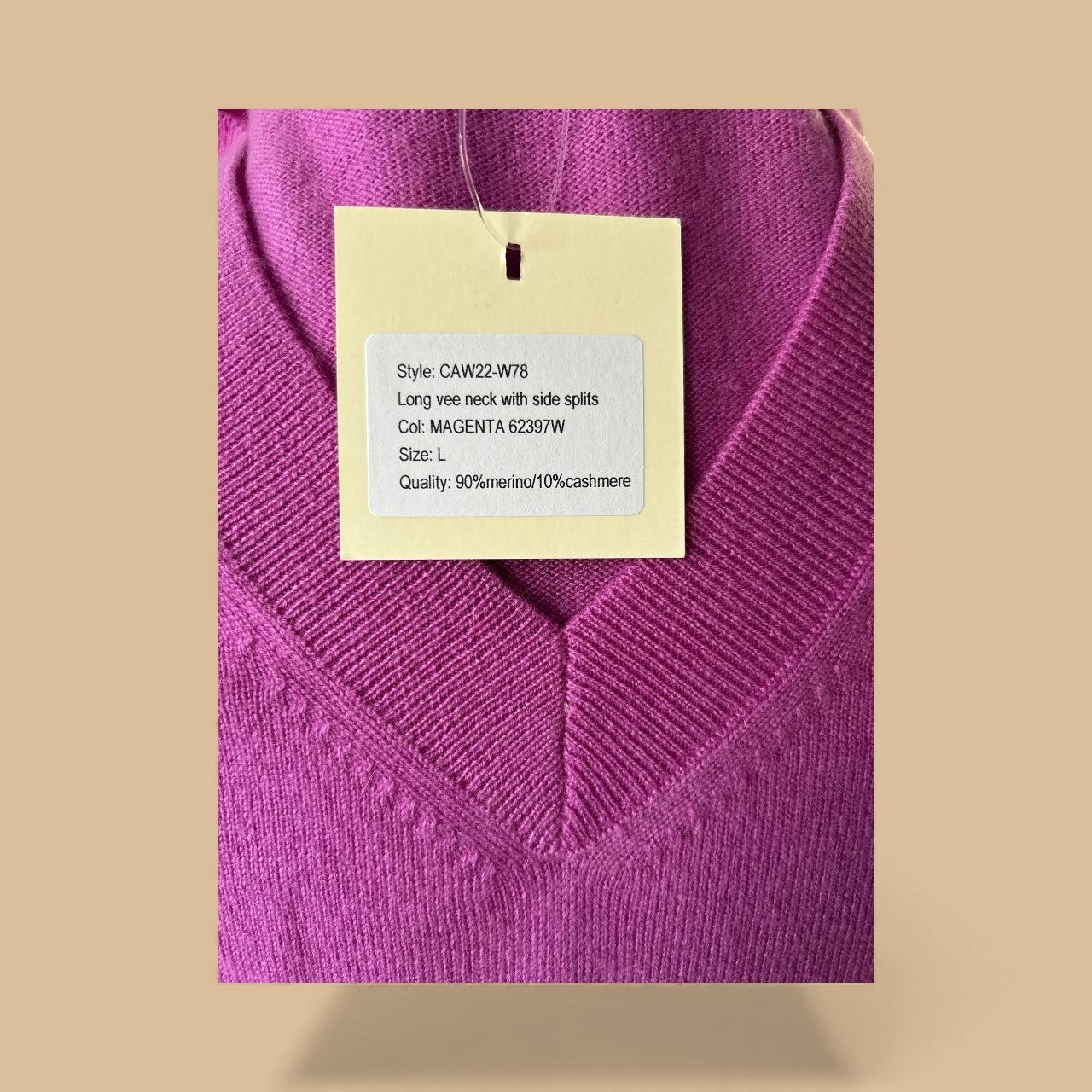 WOMANS "C A S H" PURPLE V NECK PURPLE JUMPER SIZE LARGE NEW RRP: £315!