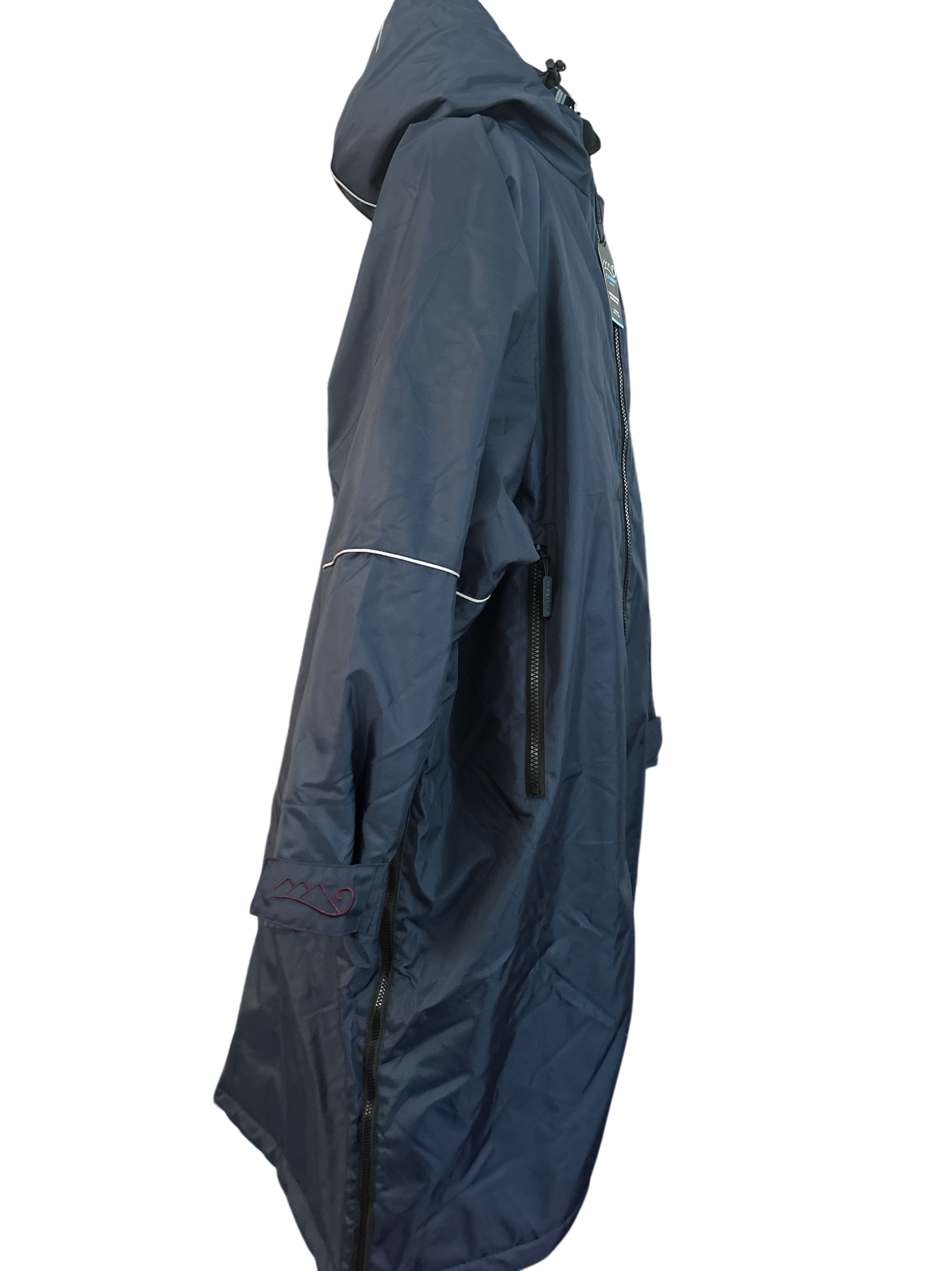 NEW WITH TAGS, COSIROBE FLEX WATERPROOF DRY CHANGING ROBE MIDNIGHT NAVY. SIZE LARGE. HOODED.