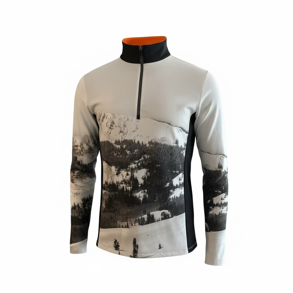 MENS SHIRT KJUS REVEL PRINTED MIDLAYER HZ WHITE/IRON NEW WITH TAGS