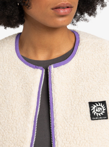 QUICKSILVER LARGE REVERSABLE BODYWARMER BORG/PURPLE NEW TAGGED.