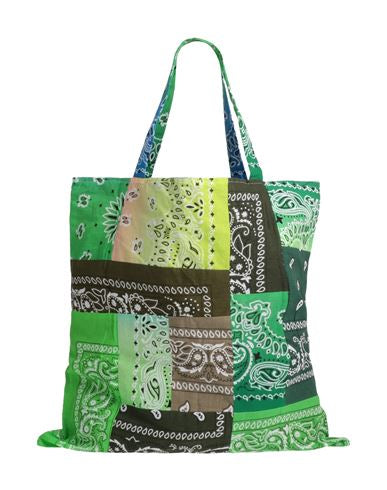 ARIZONA LOVE, HANDMADE BANDANA PATCH BAG 51 x 51cm NEW & TAGGED COLOUR IN VARING GREENS. SOLD IN HARRODS LONDON