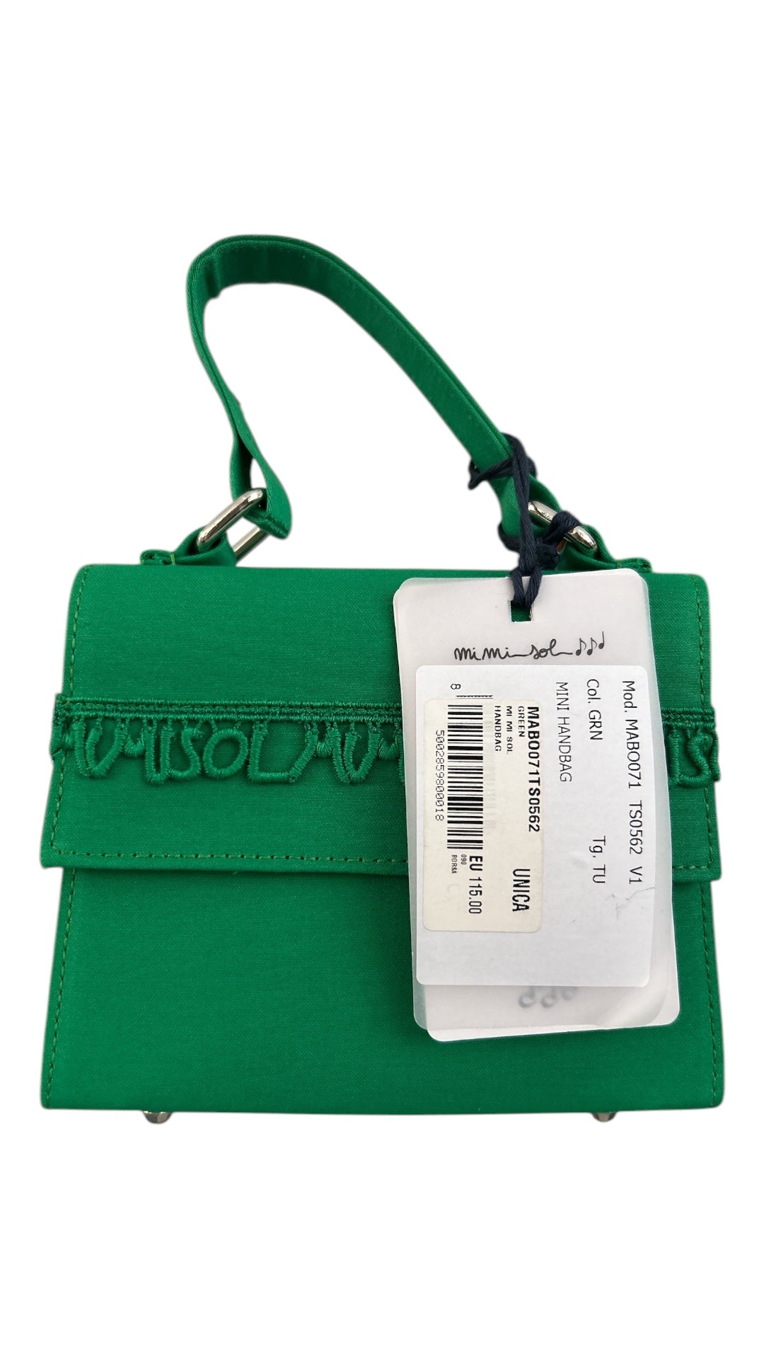 CHILDS MI MI SOL MINI GREEN HANDBAG NEW TAGGED DUST BAG 20 X 16 X 4.5CM.