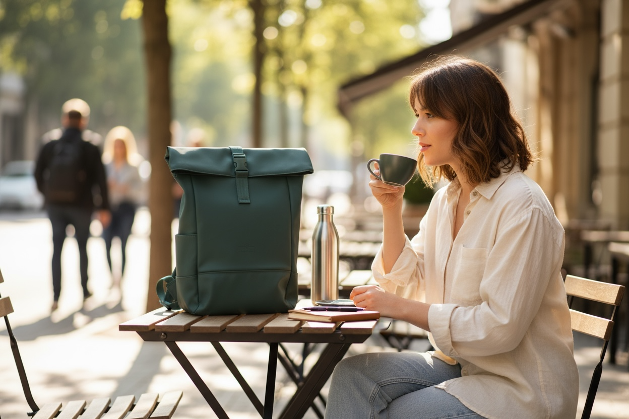 NEW AND TAGGED JOHNNY URBAN FOREST GREEN BACK PACK EXPANDABLE TO 17.5 litres.Weight:870g. RRP:€79.95 41cm (59cm Unrolled) x 29cm x 11cm.