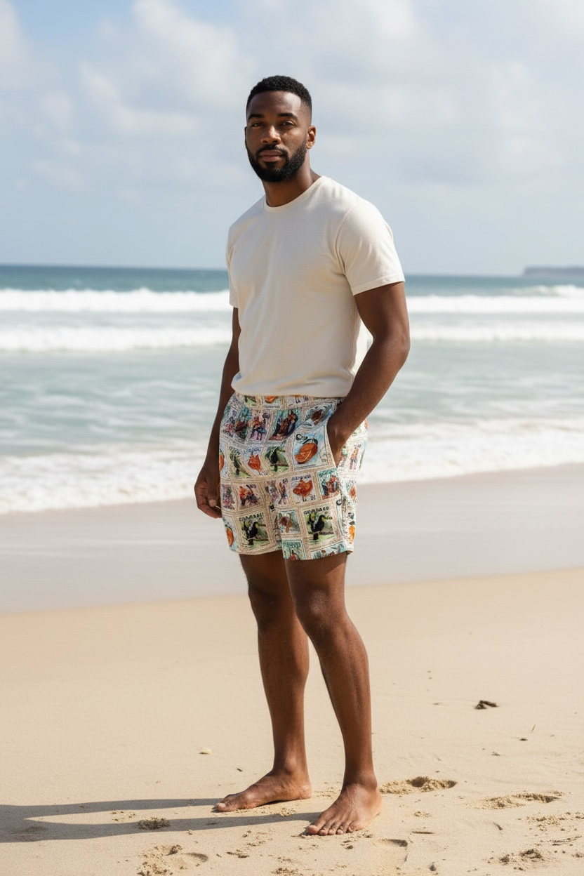 CHESTUDIOS ESTAMPILLAS PRINTED SWIM SHORTS IN SIZE MEDIUM RRP:£145!