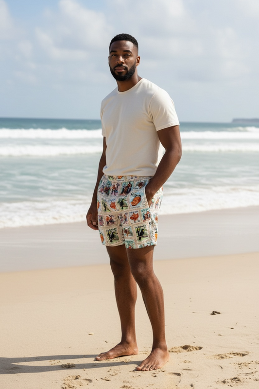 CHESTUDIOS ESTAMPILLAS PRINTED SWIM SHORTS IN SIZE MEDIUM RRP:£145!