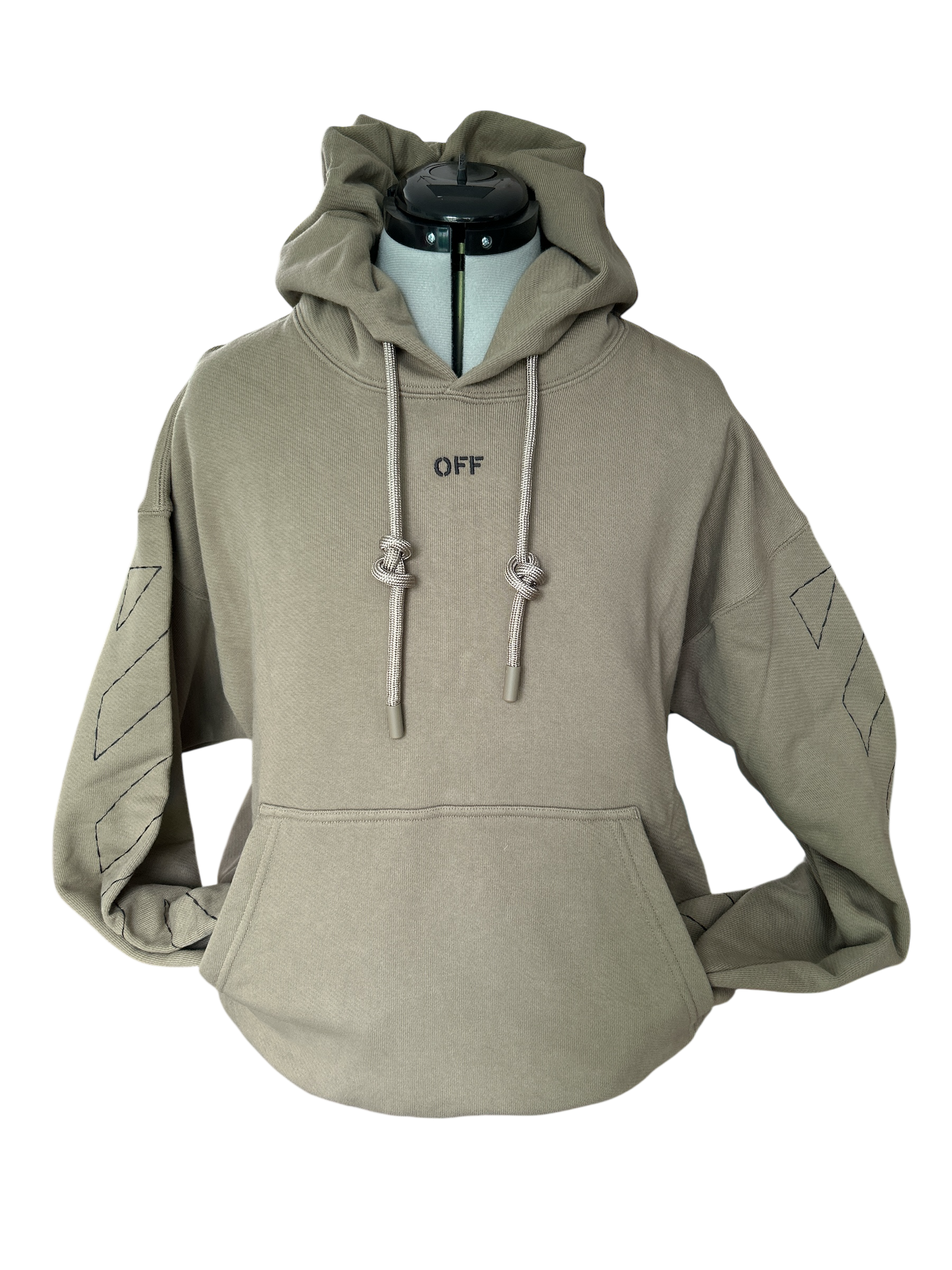 “OFF WHITE” NEW AND TAGGED OFF WHITE SKATE HOODIE BEIGE BLACK SIZE UK MEDIUM.RRP:£940.00