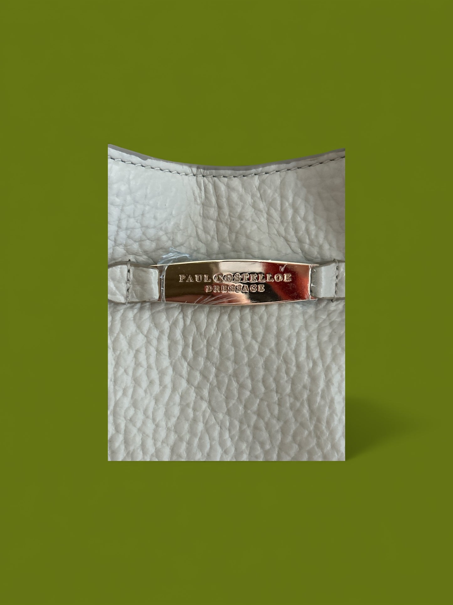 PAUL COSTELLO DRESSAGE, WAVE DETAIL, LARGE SLOUCHY HAND OR SHOULDER, CREAM LEATHER BAG WITH DETACHABLE CHARM. STUNNING LINING.