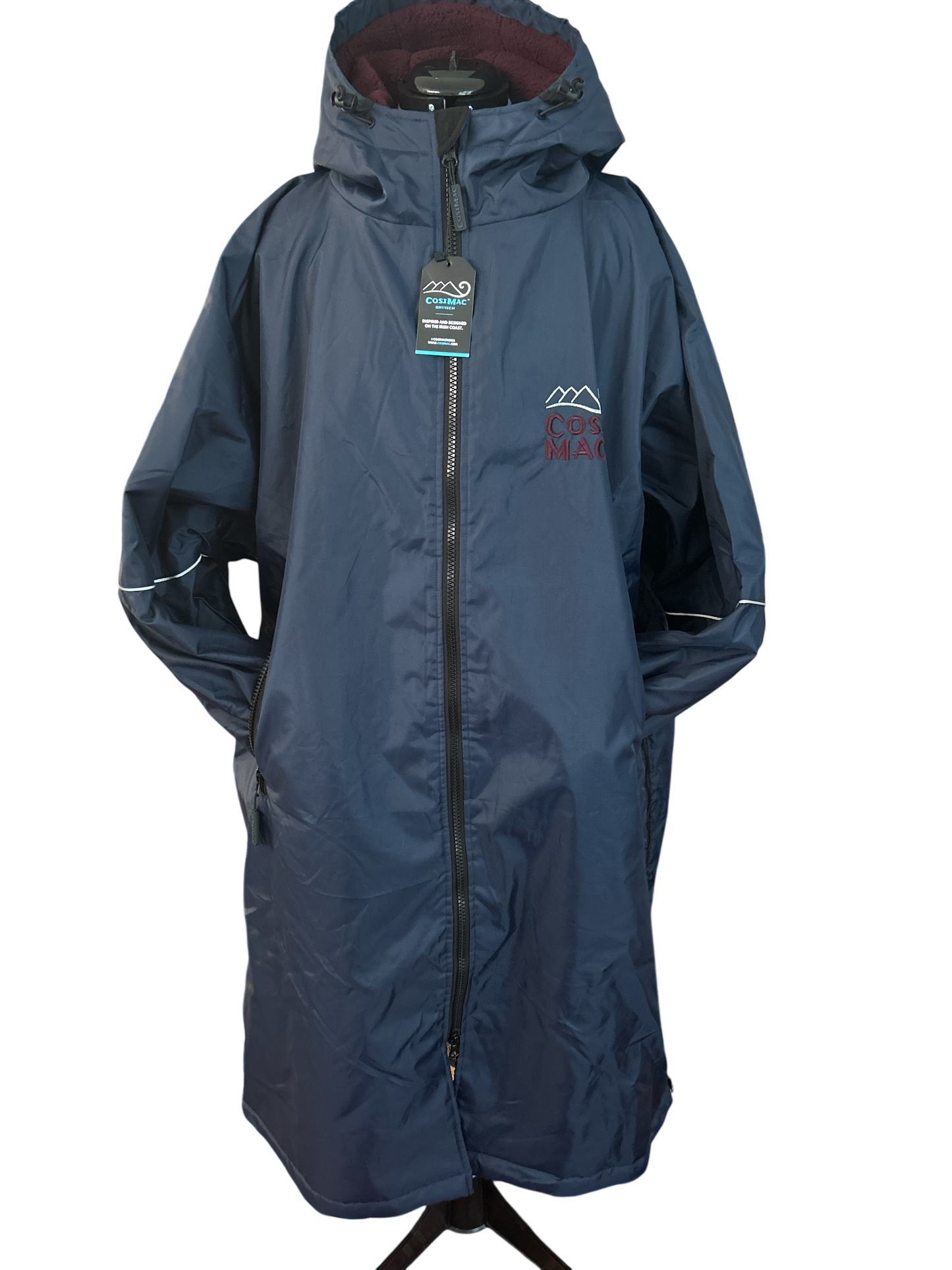 NEW WITH TAGS, COSIROBE FLEX WATERPROOF DRY CHANGING ROBE MIDNIGHT NAVY. SIZE LARGE. HOODED.
