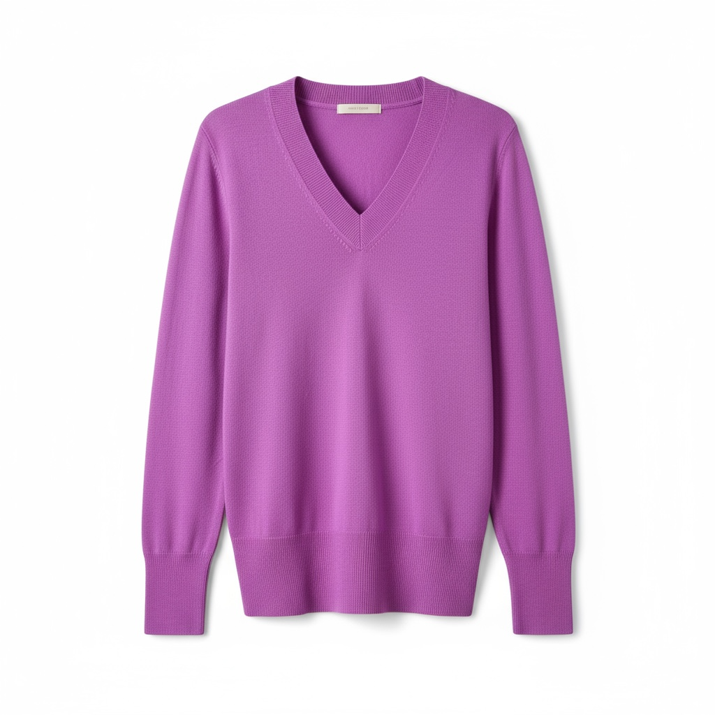 WOMANS "C A S H" PURPLE V NECK PURPLE JUMPER SIZE LARGE NEW RRP: £315!