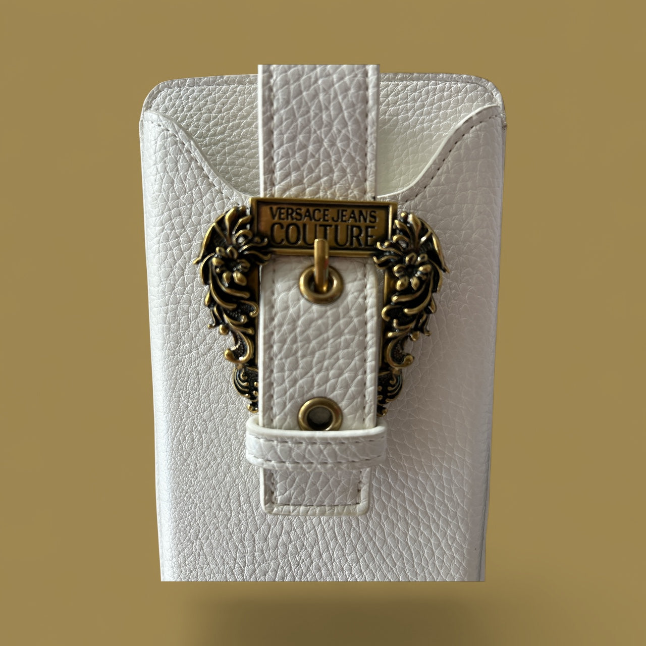 VERSACE JEANS COUTURE LEATHER MOBILE PHONE, WALLET, CRETIT CARD CASE. WITH LONG CHUNKY CHAIN. AUTHENTICITY GUARANTEED.