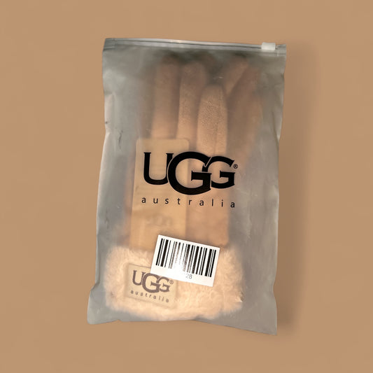 WOMENS UGG AUSTRALIA TURN CUFF GLOVES WITH TOUCH SCREEN COLD WEATHER. 100% SHEEPSKIN WATER RESISTANT NEW WITH TAGS.