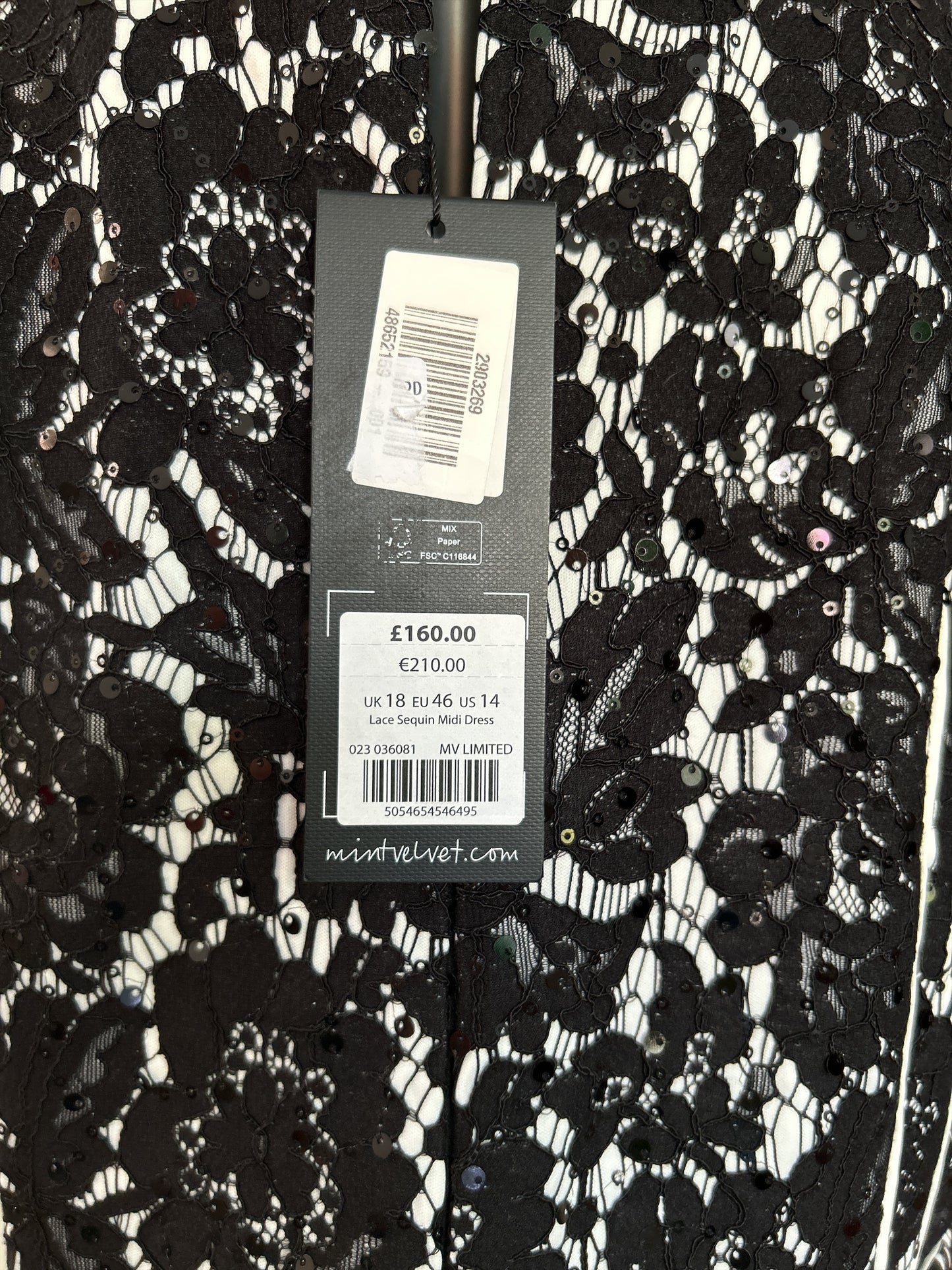WOMENS MINT VELVET LIMITED EDITION DRESS NEW TAGGED UK 18 EU 46 RRP: £160.00.
