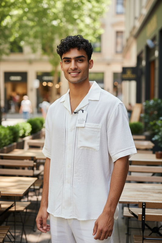 ABERCROMBIE AND FITCHBURG NEW AND TAGGED LINEN SHIRT/BLOUSE WITH DETAIL UK SIZE LARGE.