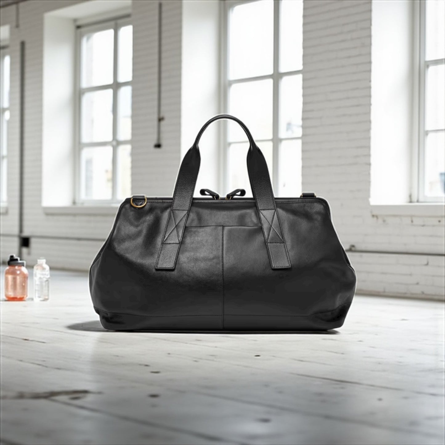 FOSSIL “KAYDEN” BLACK DUFFEL BAG NEW. LEATHER.RRP €619!