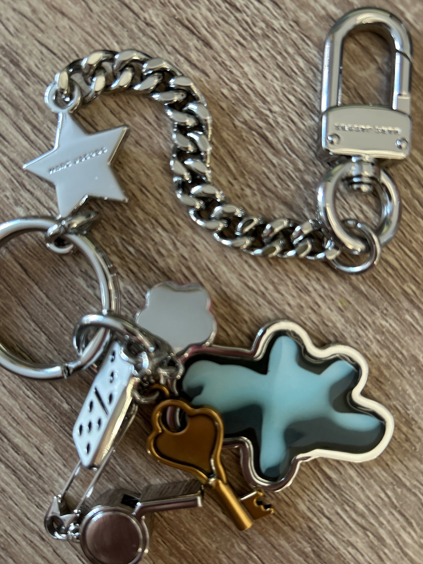 Marc Jacobs The Sticker Charm Keychain New with Marc Jacob Mini Bag.