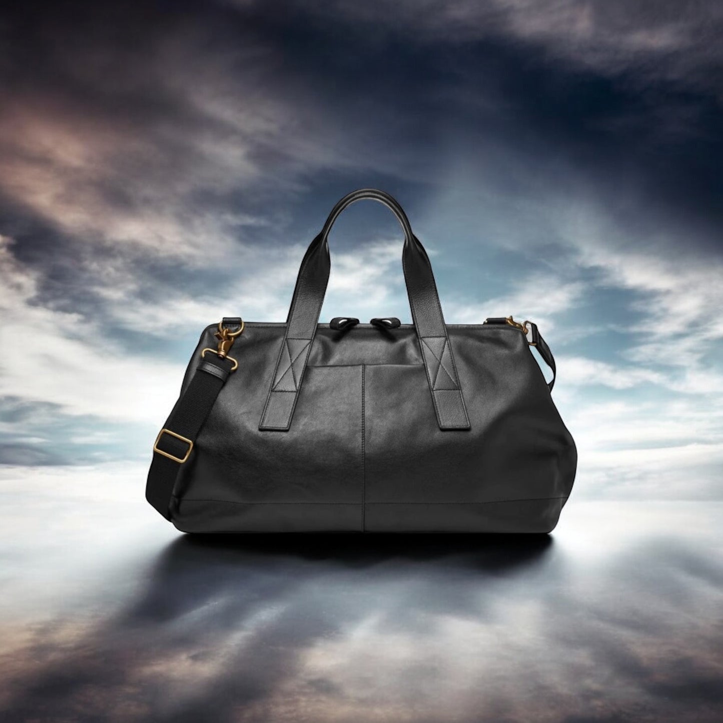 FOSSIL “KAYDEN” BLACK DUFFEL BAG NEW. LEATHER.RRP €619!