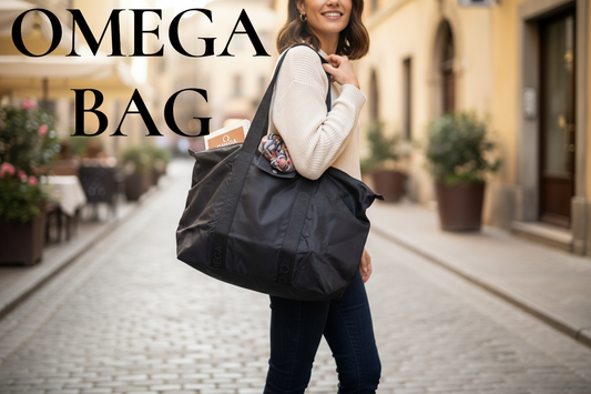 OMEGA FOLDABLE LARGE TRAVEL BAG OR SHOPPER. NEW WITH TAGS.RRP$132.00!