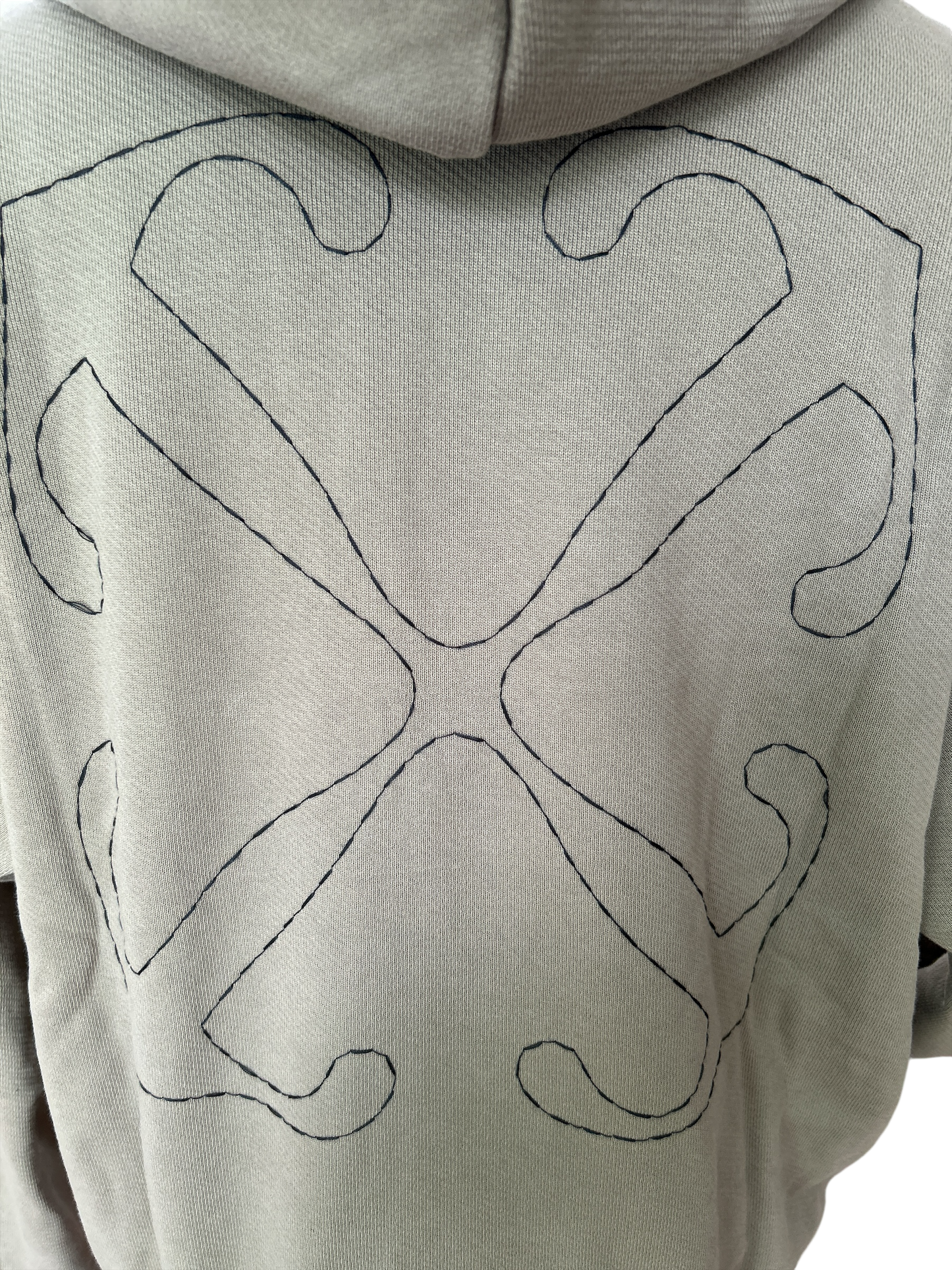 “OFF WHITE” NEW AND TAGGED OFF WHITE SKATE HOODIE BEIGE BLACK SIZE UK MEDIUM.RRP:£940.00