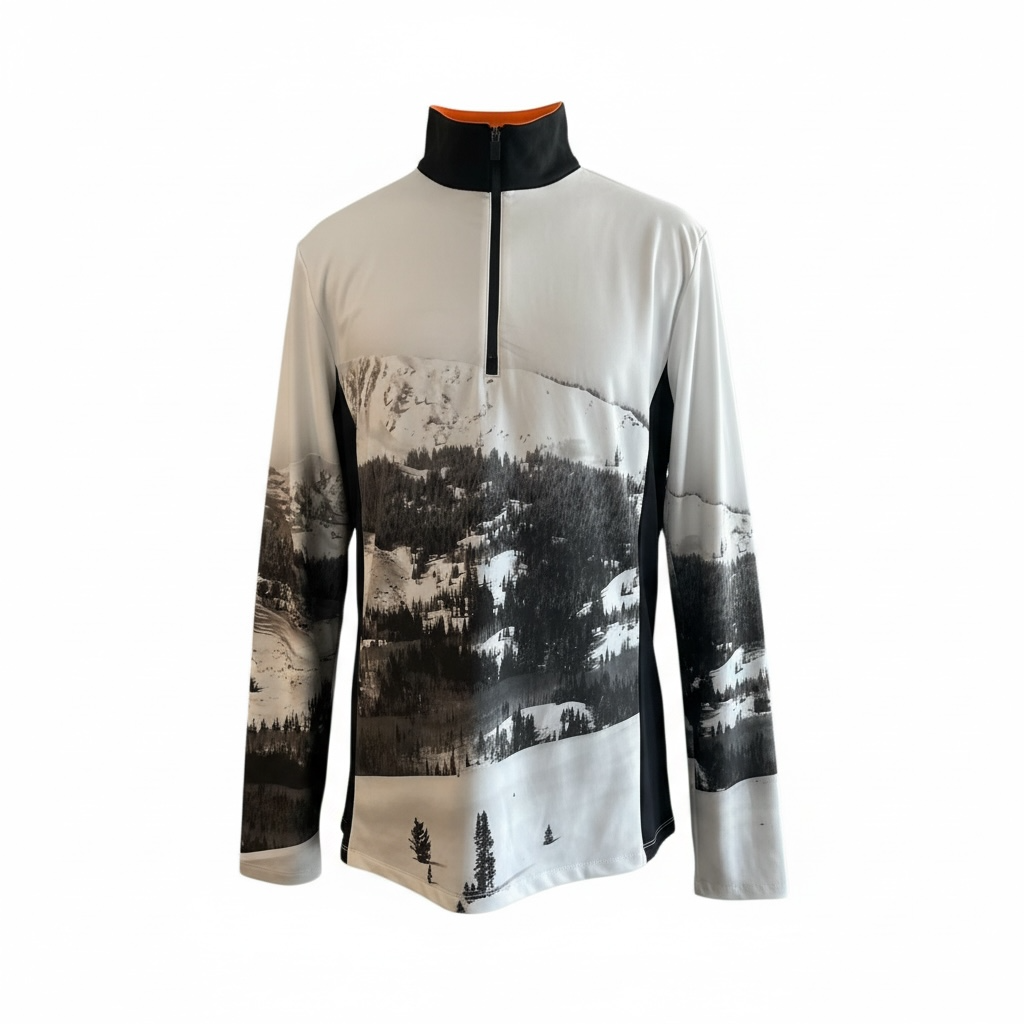 MENS SHIRT KJUS REVEL PRINTED MIDLAYER HZ WHITE/IRON NEW WITH TAGS