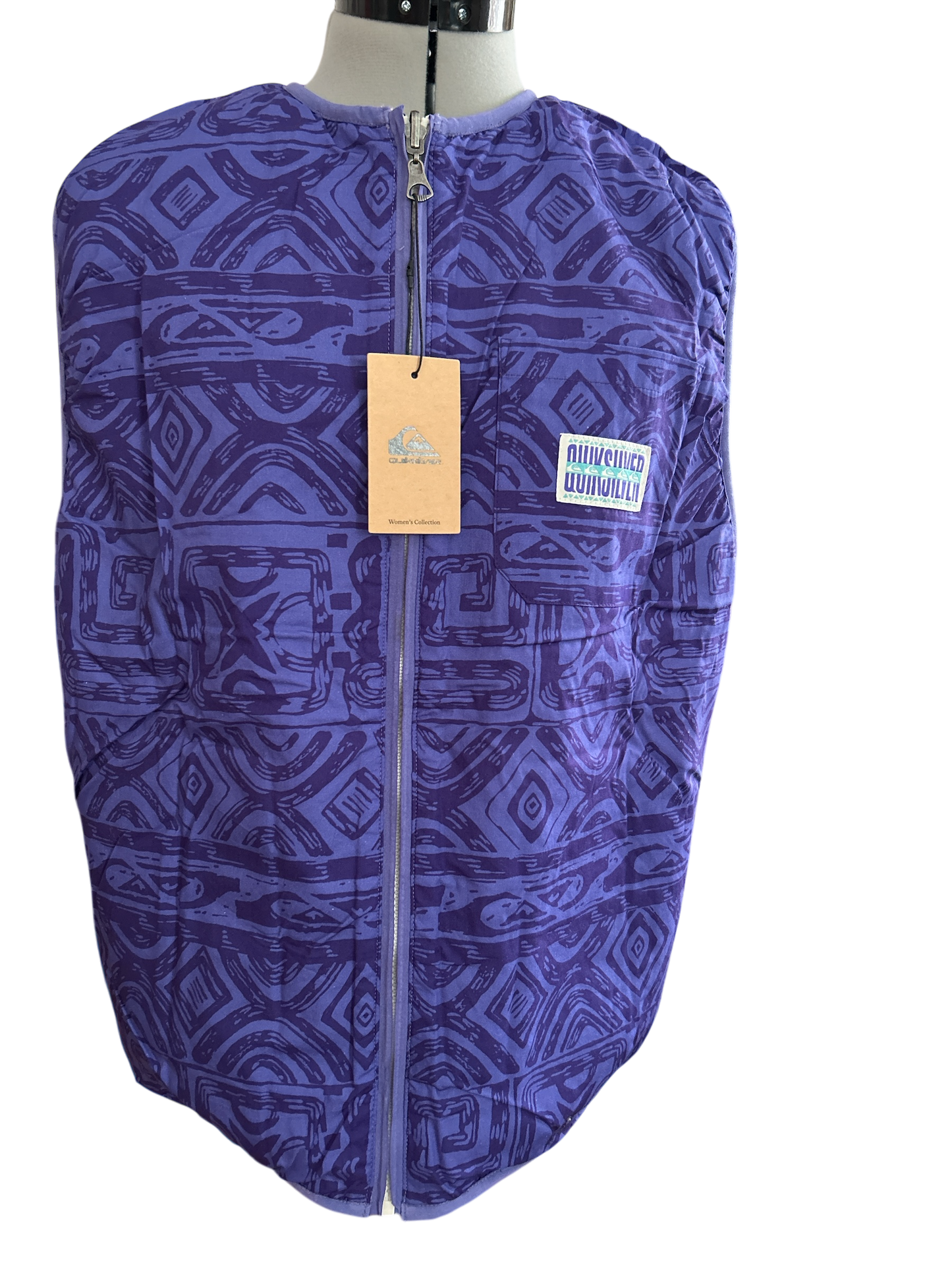 QUICKSILVER LARGE REVERSABLE BODYWARMER BORG/PURPLE NEW TAGGED.