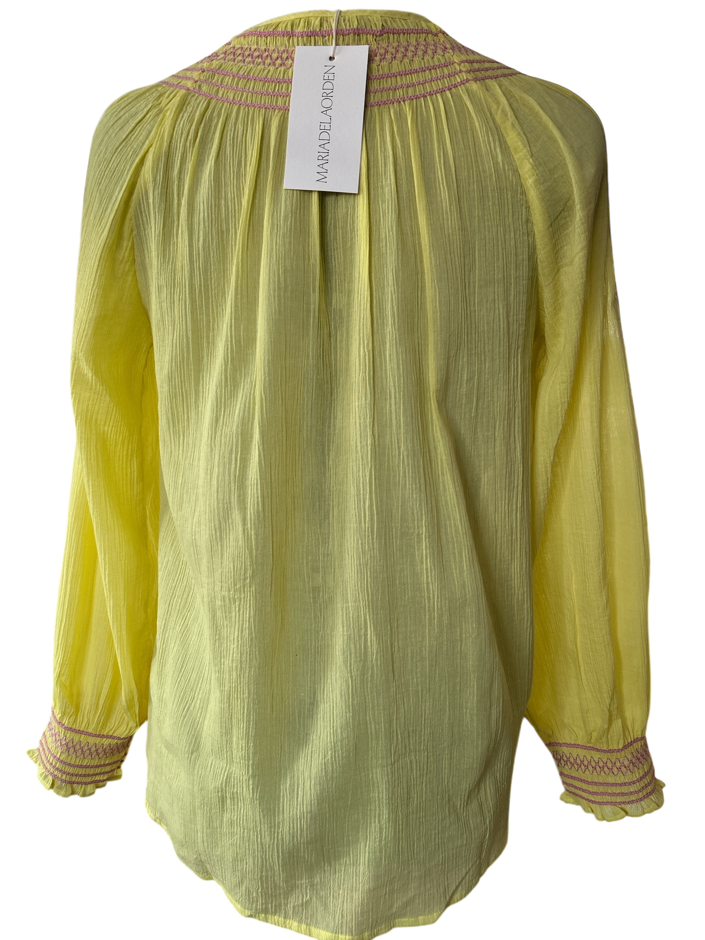 MARIA DELAORDEN WOMENS YELLOW SUNSHINE TOP UK 12/14 (M) NEW TAGGED RRP: e115.00