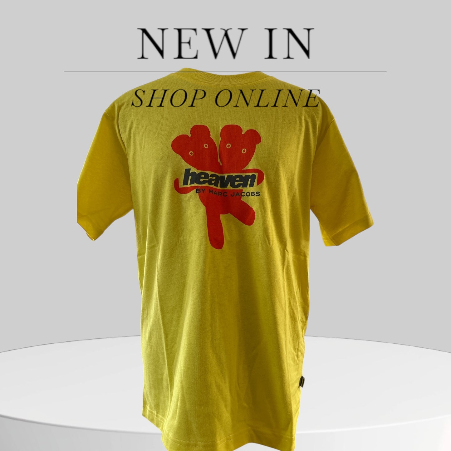 MENS MARC JACOBS HEAVEN T-SHIRT IN YELLOW SMALL UNISEX NEW & TAGGED