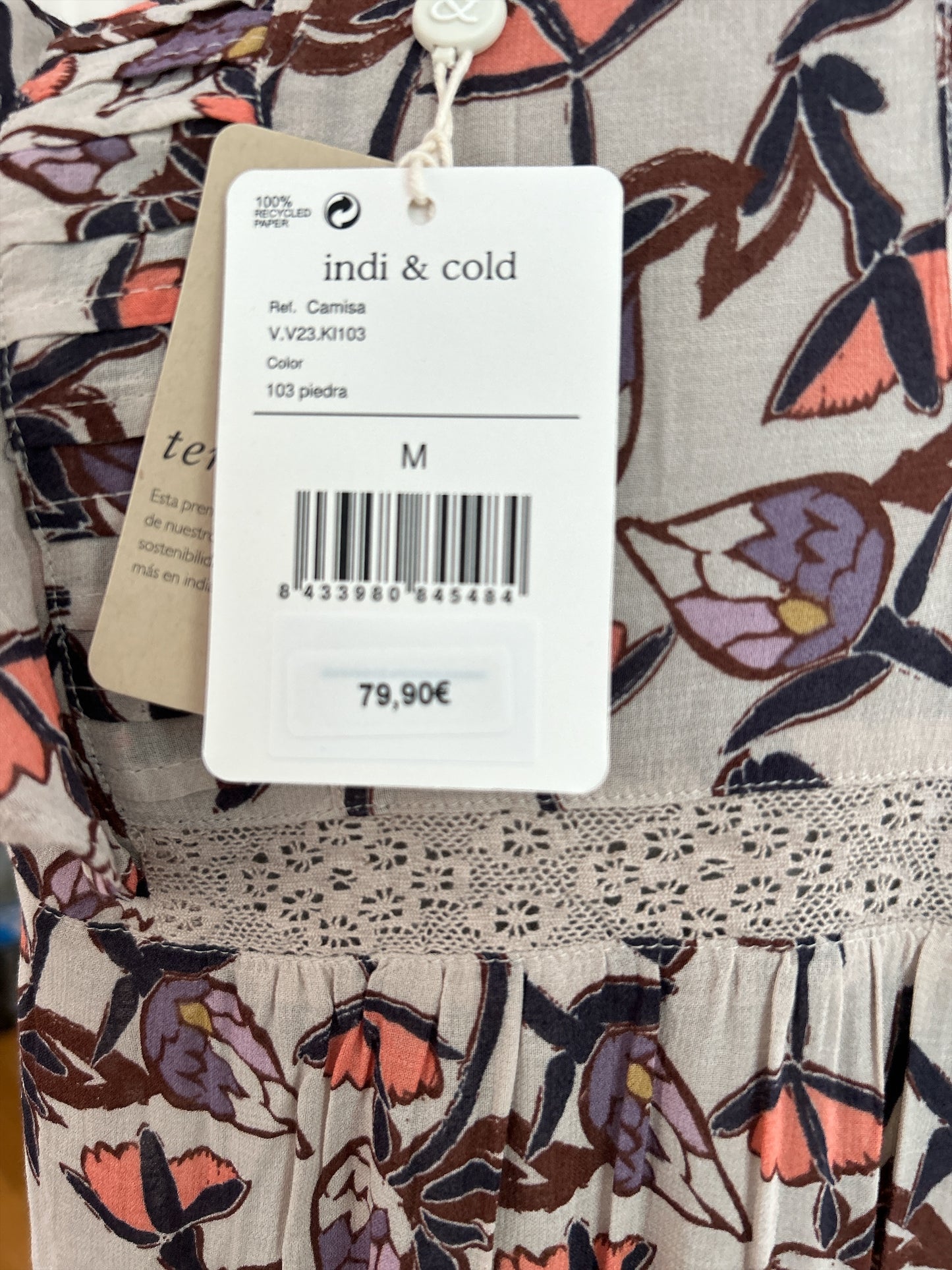 WOMENS INDI & COLD SUSTAINABILITY PROJECT IN MEDIUM BLOUSE NEW TAGGED