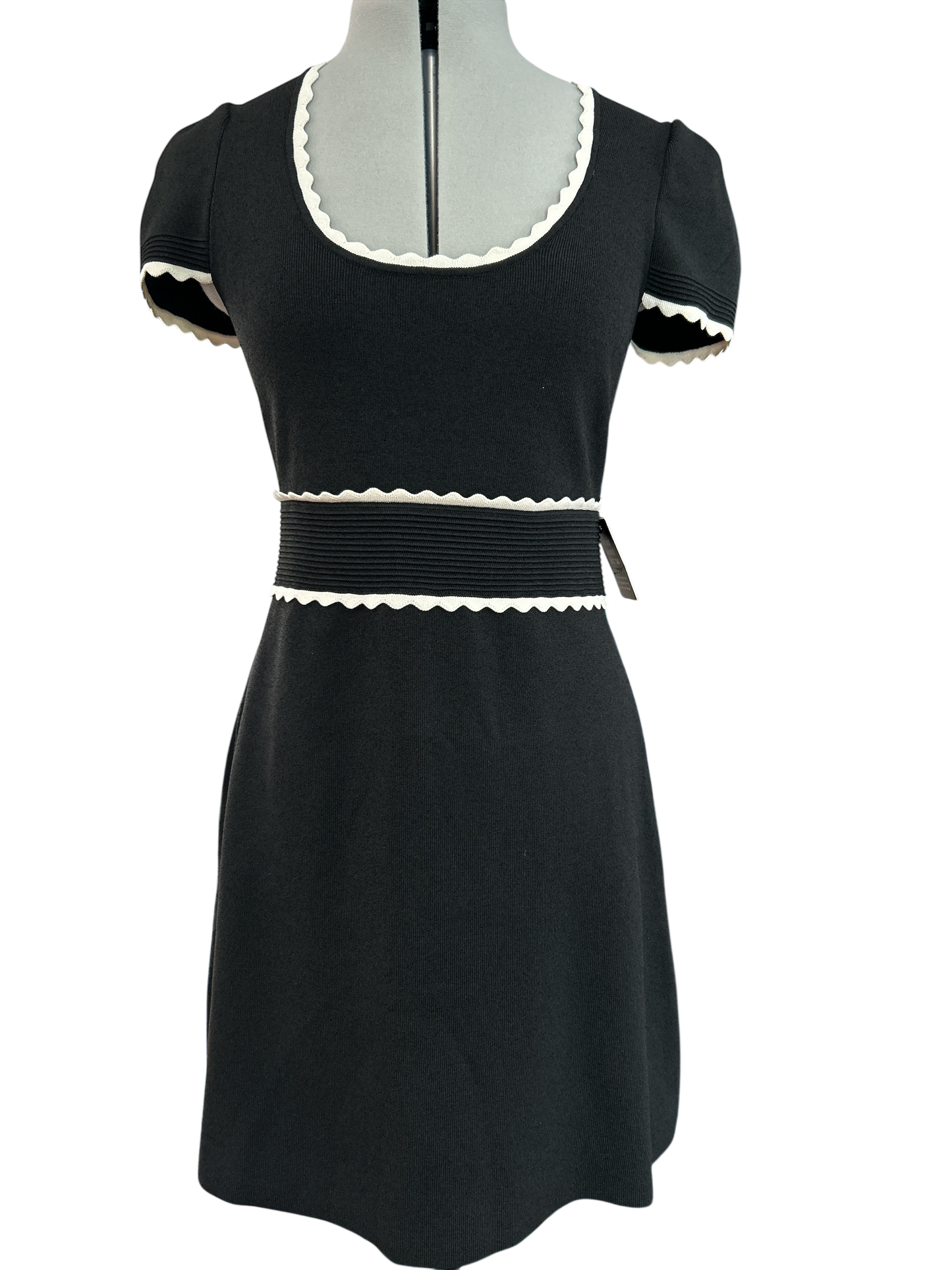 NEW AND TAGGED. Women's Express scalloped mini fit & flare sweater dress.