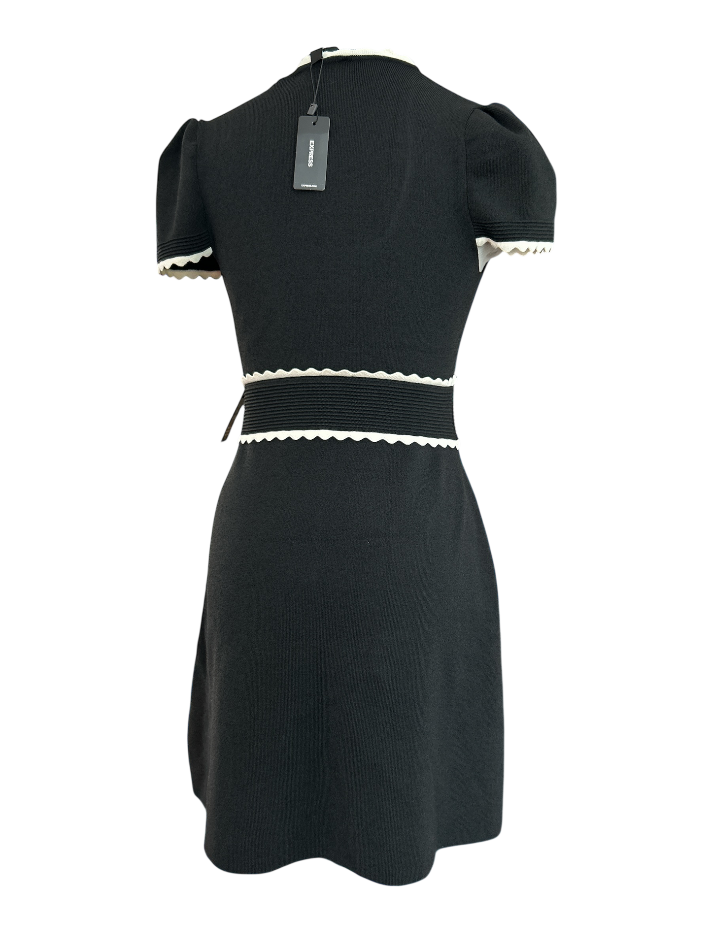 NEW AND TAGGED. Women's Express scalloped mini fit & flare sweater dress.