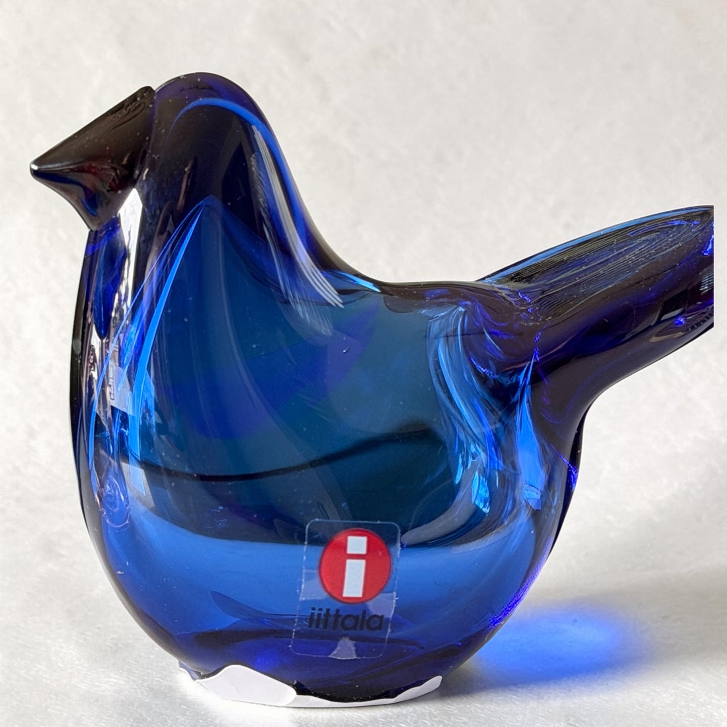 TOIKKLA OIVA TOIKKA 1972 BIRDS (IITTALA) PINK & BLUE UNIQUE DESIGNED GLASS BIRDS