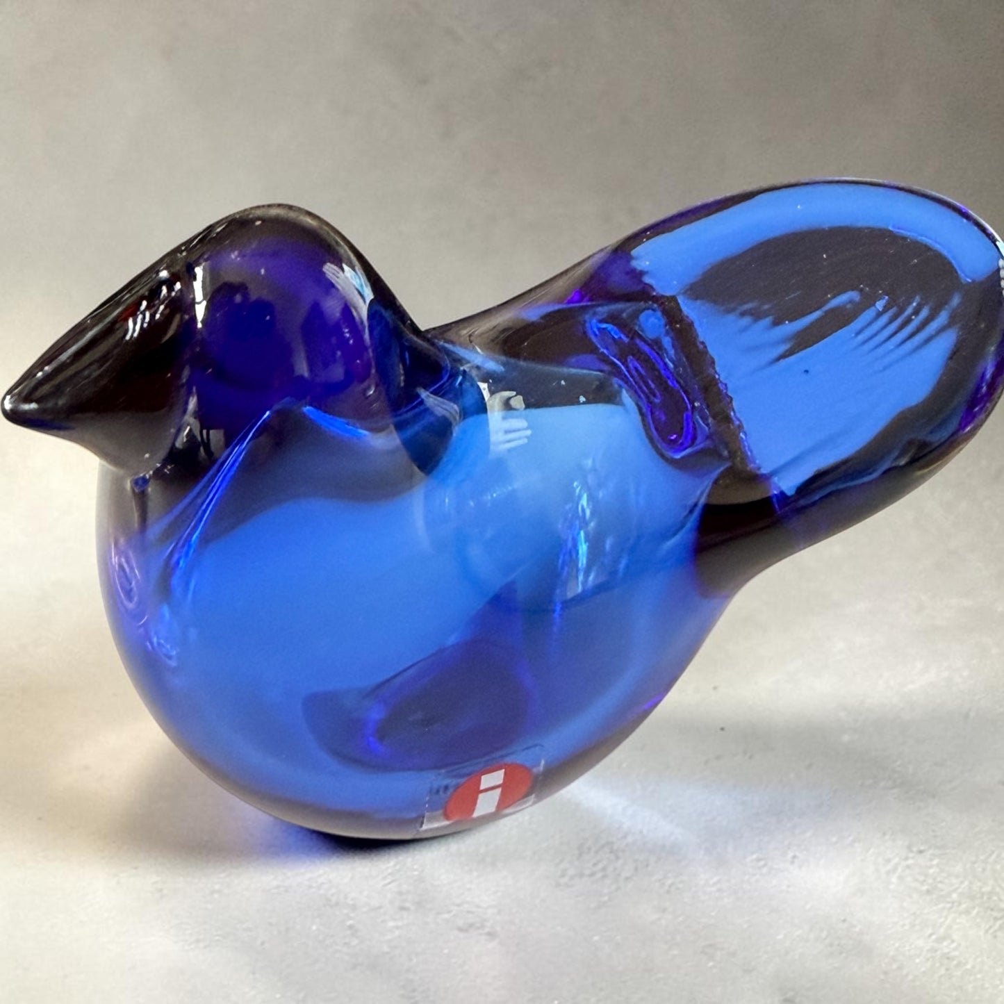 TOIKKLA OIVA TOIKKA 1972 BIRDS (IITTALA) PINK & BLUE UNIQUE DESIGNED GLASS BIRDS